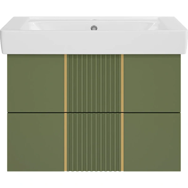 Тумба под раковину подвесная Brevita Vega 80 см зеленая - фото 3