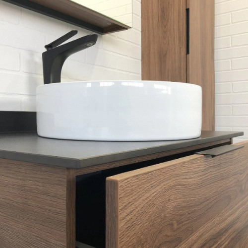 Тумба с раковиной подвесная Comforty Порто 00-0000 75 см с ящиком, 75 см - фото 6