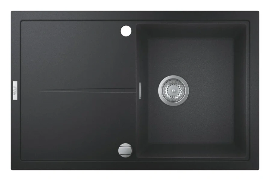 Мойка для кухни Grohe K400 78 см черный гранит, с крылом - фото 6