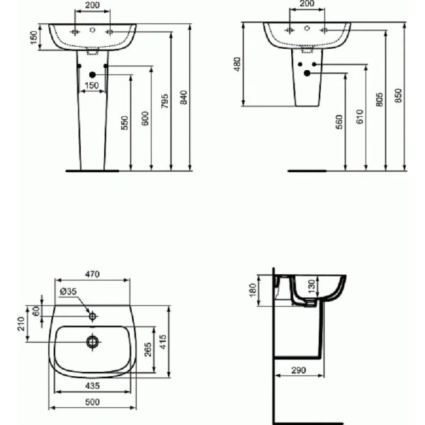 Полупьедестал для раковины Ideal Standard Esedra белый index_2 - фото 5