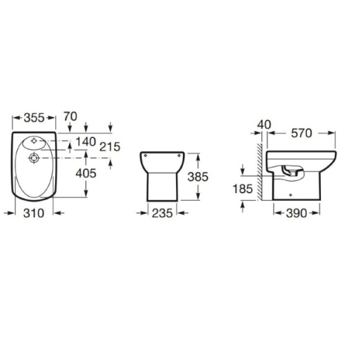 Биде напольное Roca Dama Senso белое - фото 2