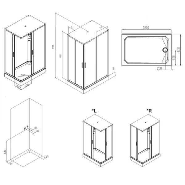 Душевая кабина Am.Pm Gem 120x80 см прямоугольная - фото 2