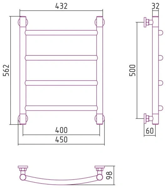 Полотенцесушитель водяной Сунержа Галант+ 0200-5040 40х50 см из нержавеющей стали - фото 4