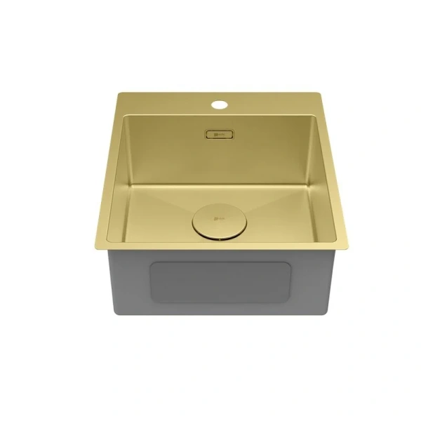 Мойка для кухни Lemark Janga 44 см светлое золото, прямоугольной формы - фото 4