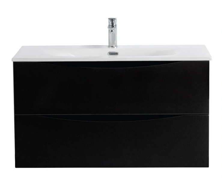 Тумба под раковину подвесная BelBagno Marino-Cer-N 80 см Nero Lucido