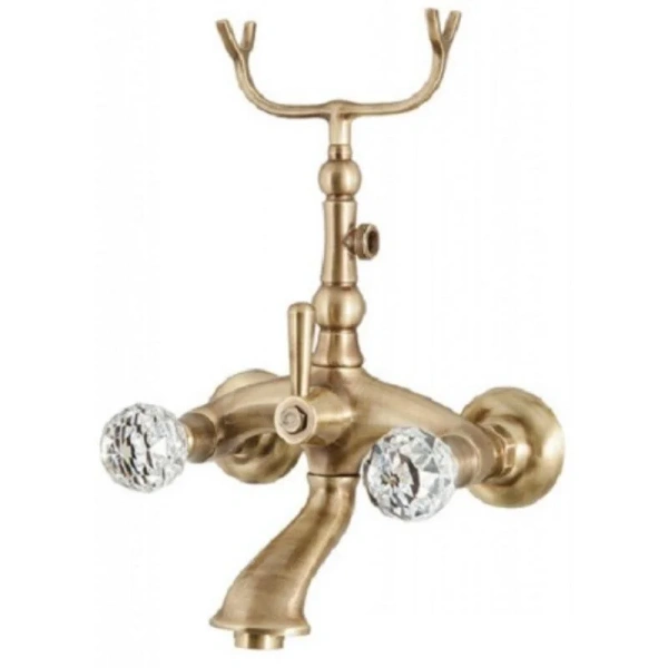 Смеситель для ванны и душа Caprigo Boheme-Swarovski 31-011-vot, цвет бронза, кристаллы сваровски белые - фото 1