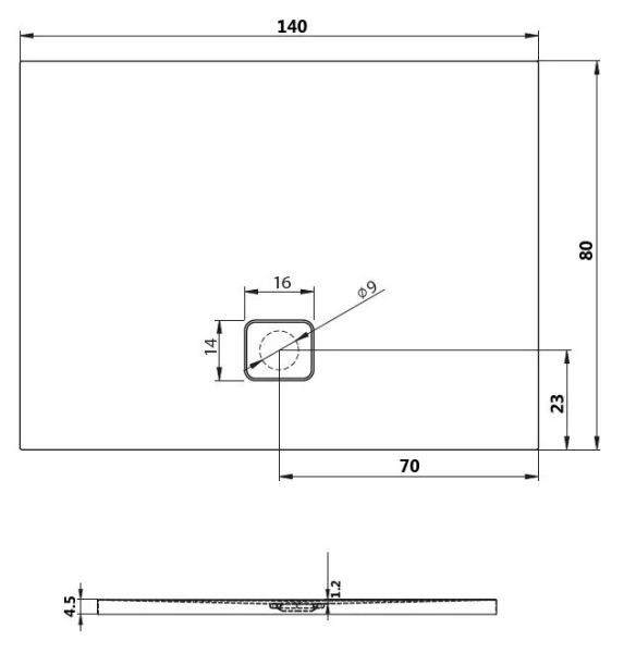 Душевой поддон акриловый белый с сифоном Riho Basel 408 DC180050000000S 140x80 см - фото 2