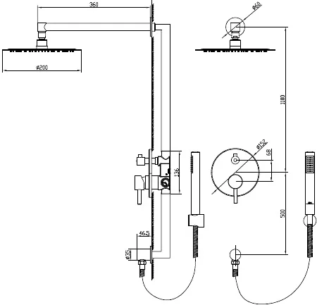 Душевой комплект RGW Shower Panels SP-51 хром - фото 3