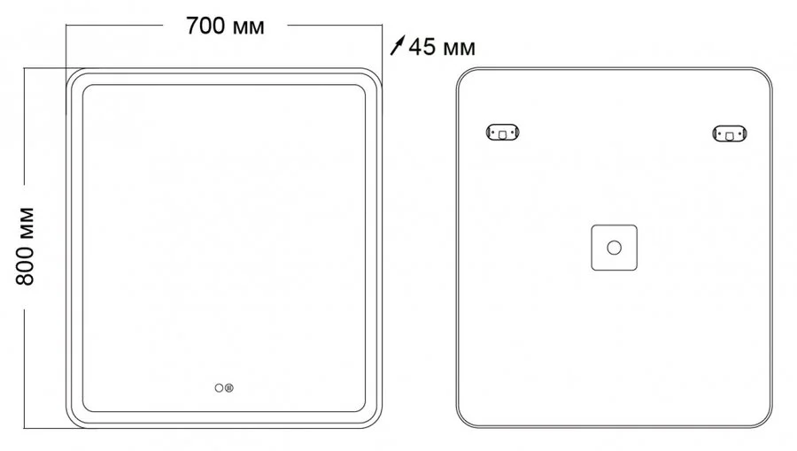 Зеркало с подсветкой Grossman Leo 70 см прямоугольное - фото 2