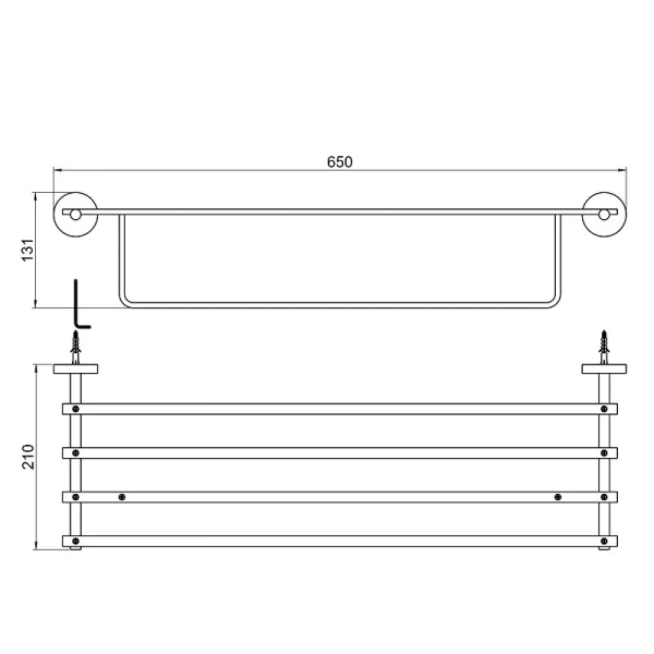 Полотенцедержатель Акватек Бетта черный матовый - фото 2