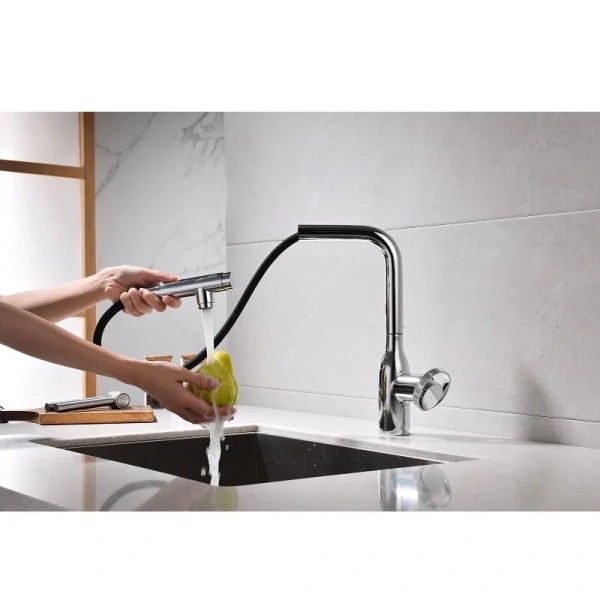 Смеситель для кухни Paulmark Urban Ur213104 с выдвижным изливом, высокие, округлая форма, для питьевой воды с фильтром - фото 5