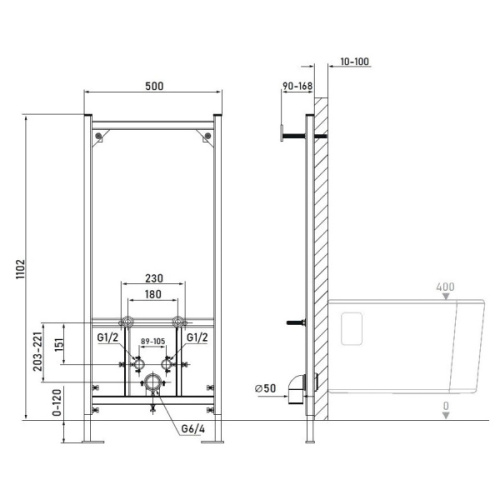 Инсталляция для биде Allen Brau стальная - фото 3