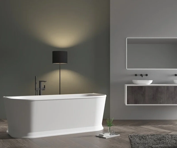 Акриловая ванна Abber 170х80 см полукруглая, современныe, hi-tech - фото 3