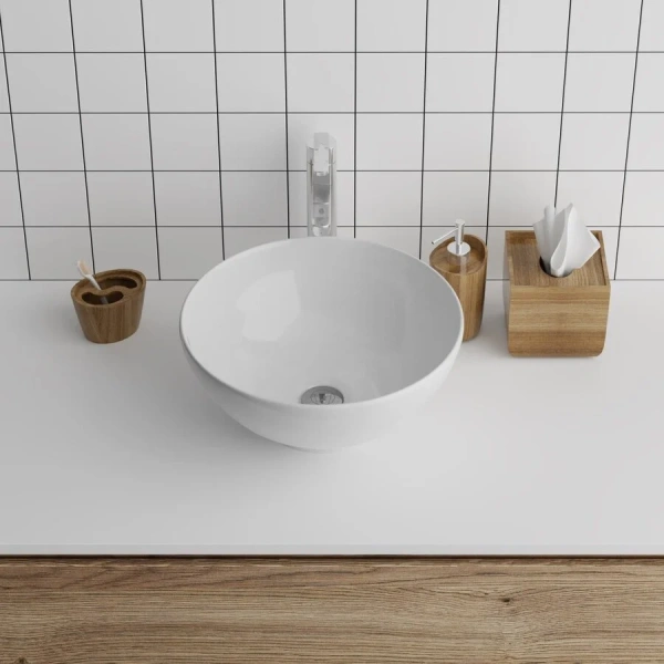 Раковина Grossman 42 см накладная, в форме чаши, круглой формы - фото 5