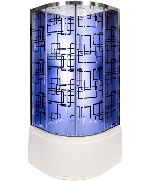 Душевая кабина Deto BM 90х90 см без крыши и с led подсветкой - фото 1