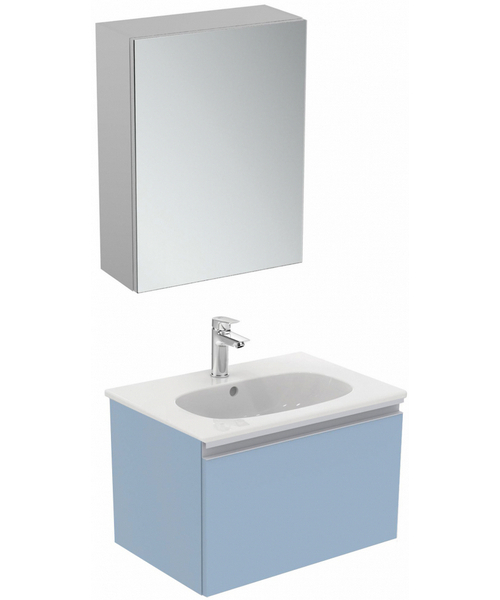 Тумба под раковину подвесная Ideal Standard Tesi 60 см серо-голубой матовый, современная, hi-tech - фото 3