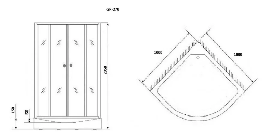 Душевая кабина Grossman Classic GR 100x100 см средний поддон - фото 2