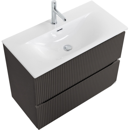 Тумба под раковину подвесная BelBagno Uno-Mini 80 см темно-серый матовый, подвесная, пристенная - фото 4