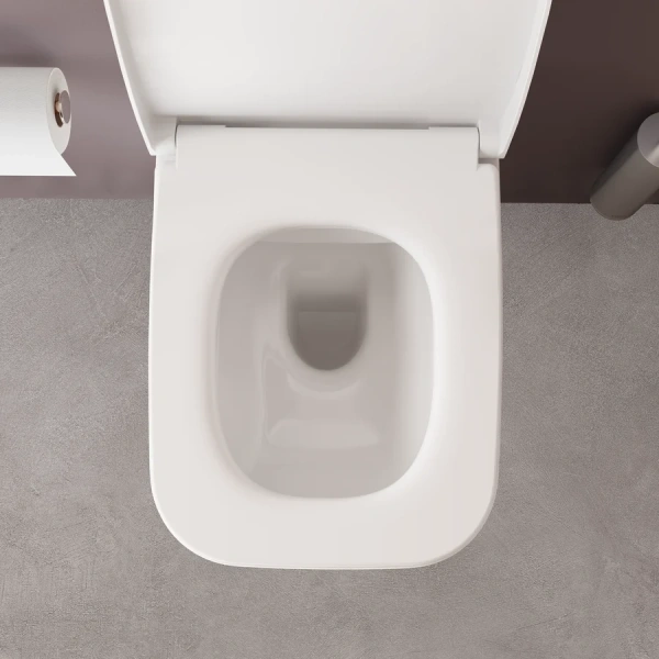Унитаз подвесной VitrA Zentrum Square квадратный, с горизонтальным, прямым выпуском, с прямым выпуском - фото 7