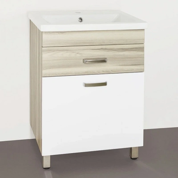 Тумба с раковиной напольная Style Line Ориноко ЛС-00000383 60 см с ящиком