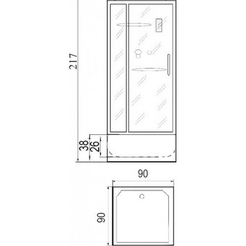 Душевая кабина River TANA 90/38, с распашными дверьми - фото 8