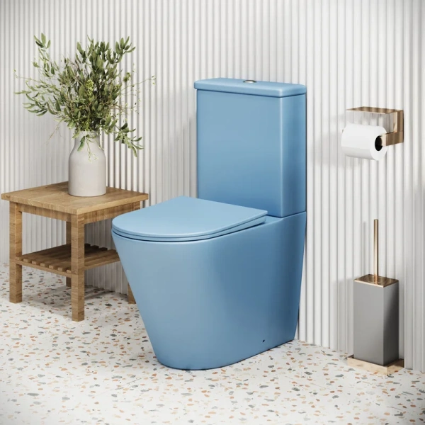 Унитаз компакт Grossman Color голубой матовый, с задним подводом воды - фото 8