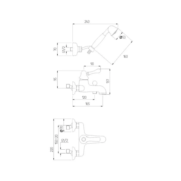 Смеситель для ванны Migliore Maya 189 с душем - фото 2