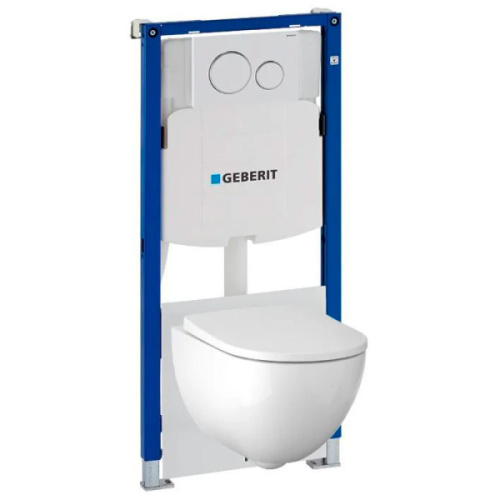 Унитаз с инсталляцией Geberit Acanto с клавишей смыва - фото 1