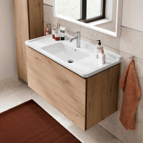 Раковина Duravit Starck 3 105 см прямоугольная, прямоугольной формы, тюльпан, широкая - фото 5