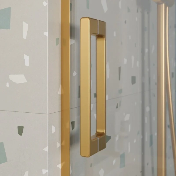 Шторка для ванны Cezares Tandem Soft 180х145 см прозрачное стекло профиль золото, раздвижные - фото 5