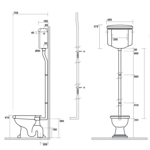 Унитаз с высоким бачком Kerasan Retro 101 фарфор - фото 3