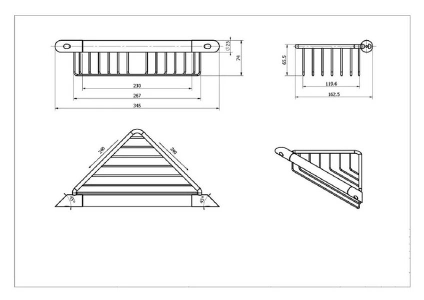 Поручень для ванной Black&White Swan с полкой - фото 2
