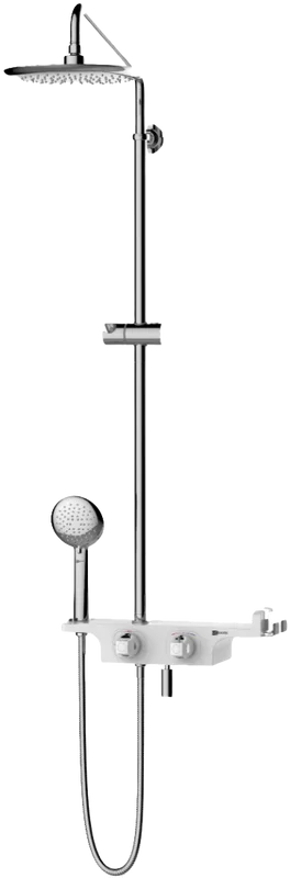Душевая стойка, хром/белый Lemark Tropic LM7008C - фото 1