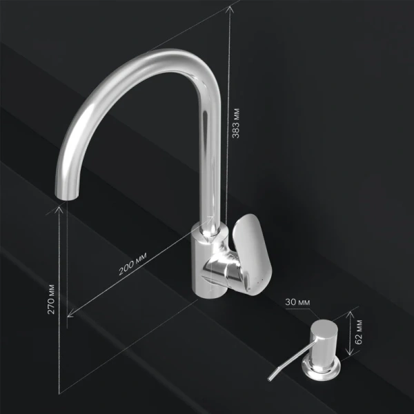 Смеситель для кухни AM.PM Like F8007D с универсальным диспенсером, однорычажные, двухрычажные - фото 8