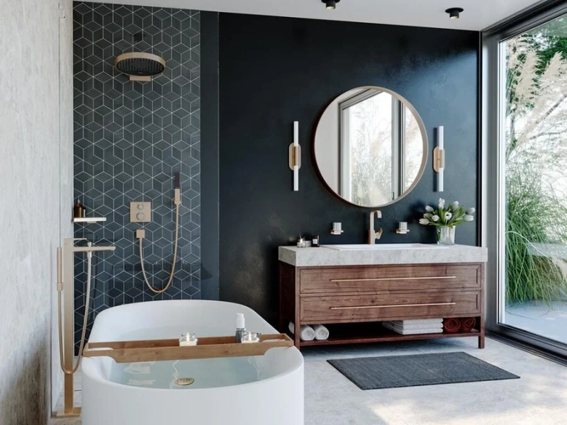 Лейка для душа Hansgrohe Rainfinity шлифованная бронза, бронзовые, черные - фото 3