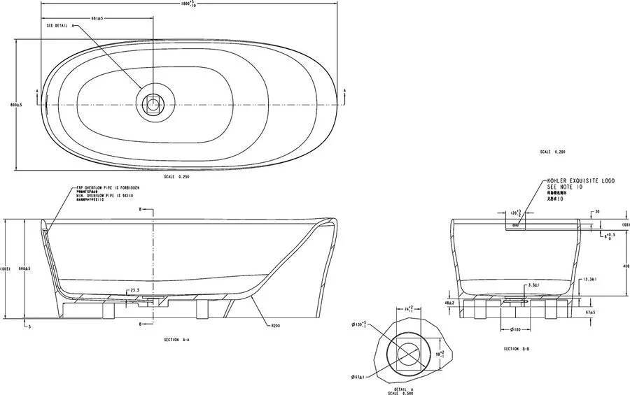 Ванна Allen Brau Krion Neo XL 2.35002.21, 180 х 80 см, искусственный камень, цвет белый матовый - фото 2