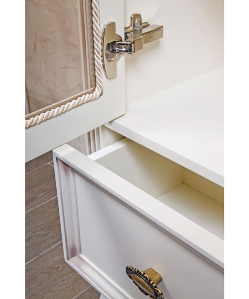 Шкаф-пенал для ванной, цвет слоновая кость с патиной матовый, фурнитура бронза, петли слева, La Beaute Vivien, по запросу index_1 - фото 4