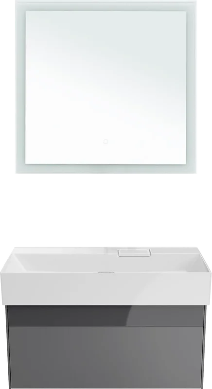 Тумба под раковину подвесная Kerama Marazzi Logica 90 см стальной серый, 90 см - фото 6