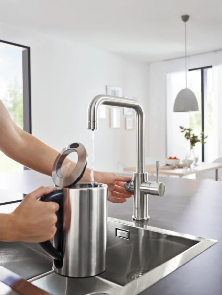 Смеситель для кухни хром Grohe Eurosmart , высокие - фото 5