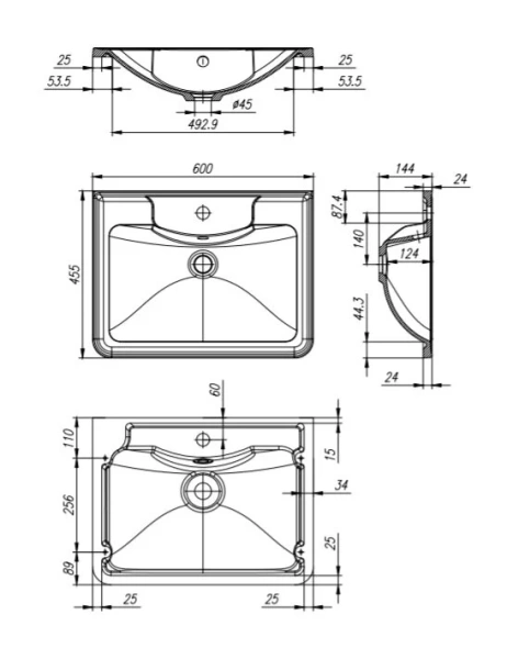 Раковина мебельная BelBagno 60 см из литьевого мрамора index_1 - фото 3