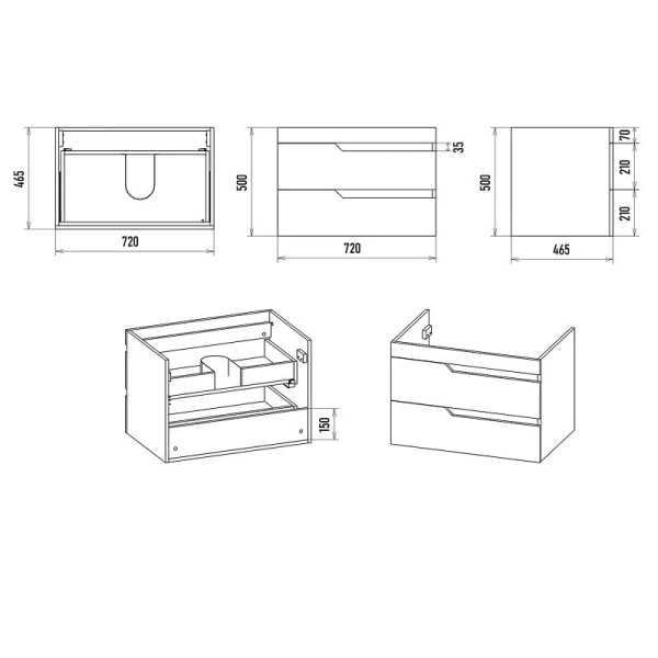 Тумба под раковину подвесная Misty Софт 75 см белая, в наличии - фото 2
