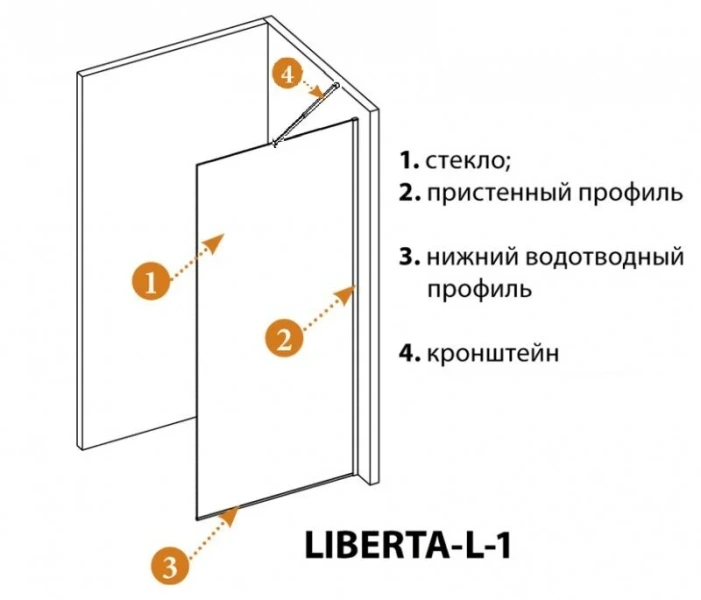 Душевая перегородка Cezares Liberta 100 см стекло бронза, профиль черный, в наличии - фото 7