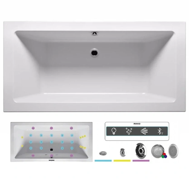 Ванна гидромассажная Riho Lugo 200 x 90 см, JOY2 - фото 4