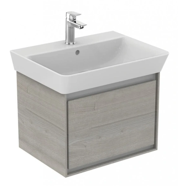 Тумба под раковину подвесная Ideal Standard Connect Air 53 см светло-серое дерево, белый матовый - фото 1