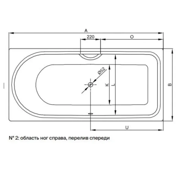Стальная ванна Bette Ocean 8853-440, 170 х 70 см, цвет белый - фото 4