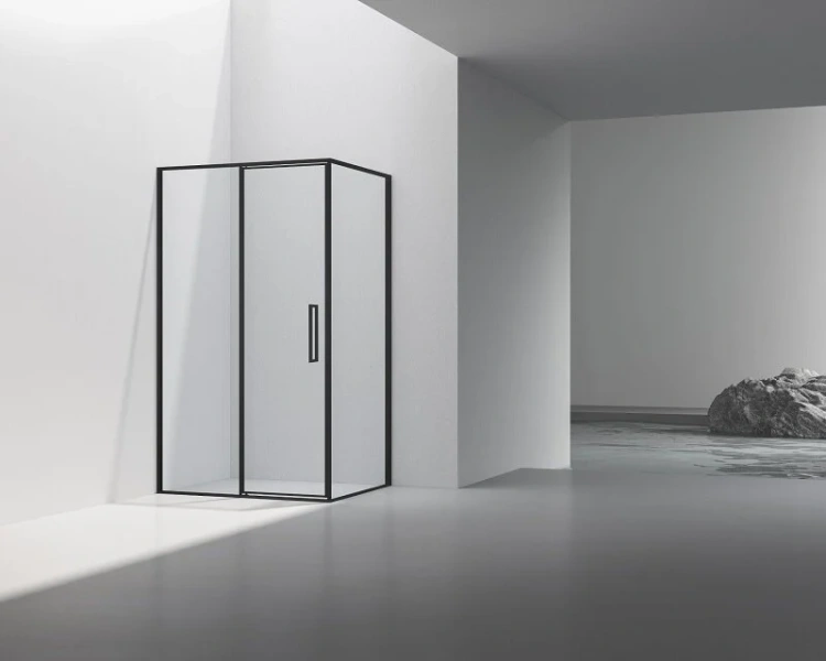 Душевой уголок Vincea Slim 120x90 см черный стекло прозрачное - фото 3