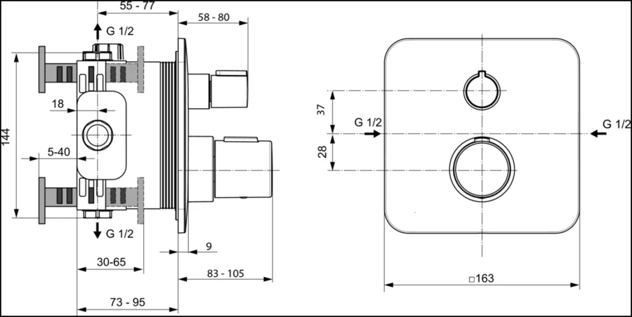 Смеситель для душа Ideal Standard Tonic II A6345AA термостатический - фото 2