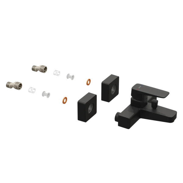 Смеситель для ванны VitrA Root Square матовый черный, из латуни, прямоугольная форма - фото 5
