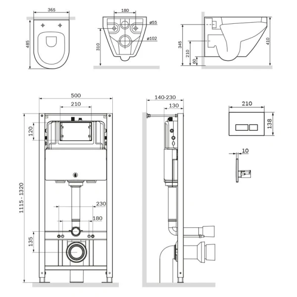 Унитаз с инсталляцией Am.Pm Spirit V2.0 белый - фото 2
