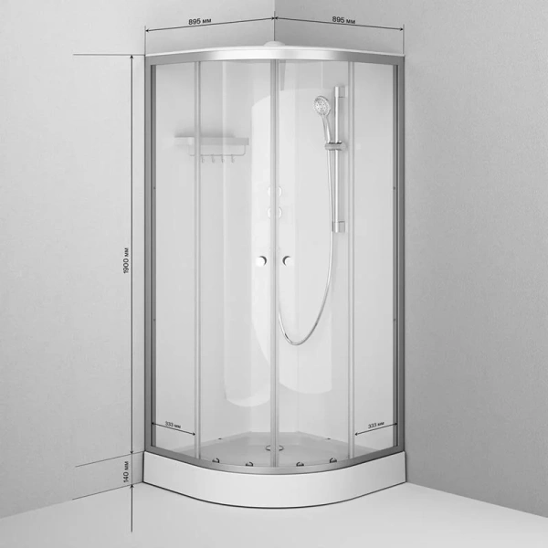 Душевая кабина Am.Pm X-Joy 90x90 см профиль хром стекло прозрачное - фото 4